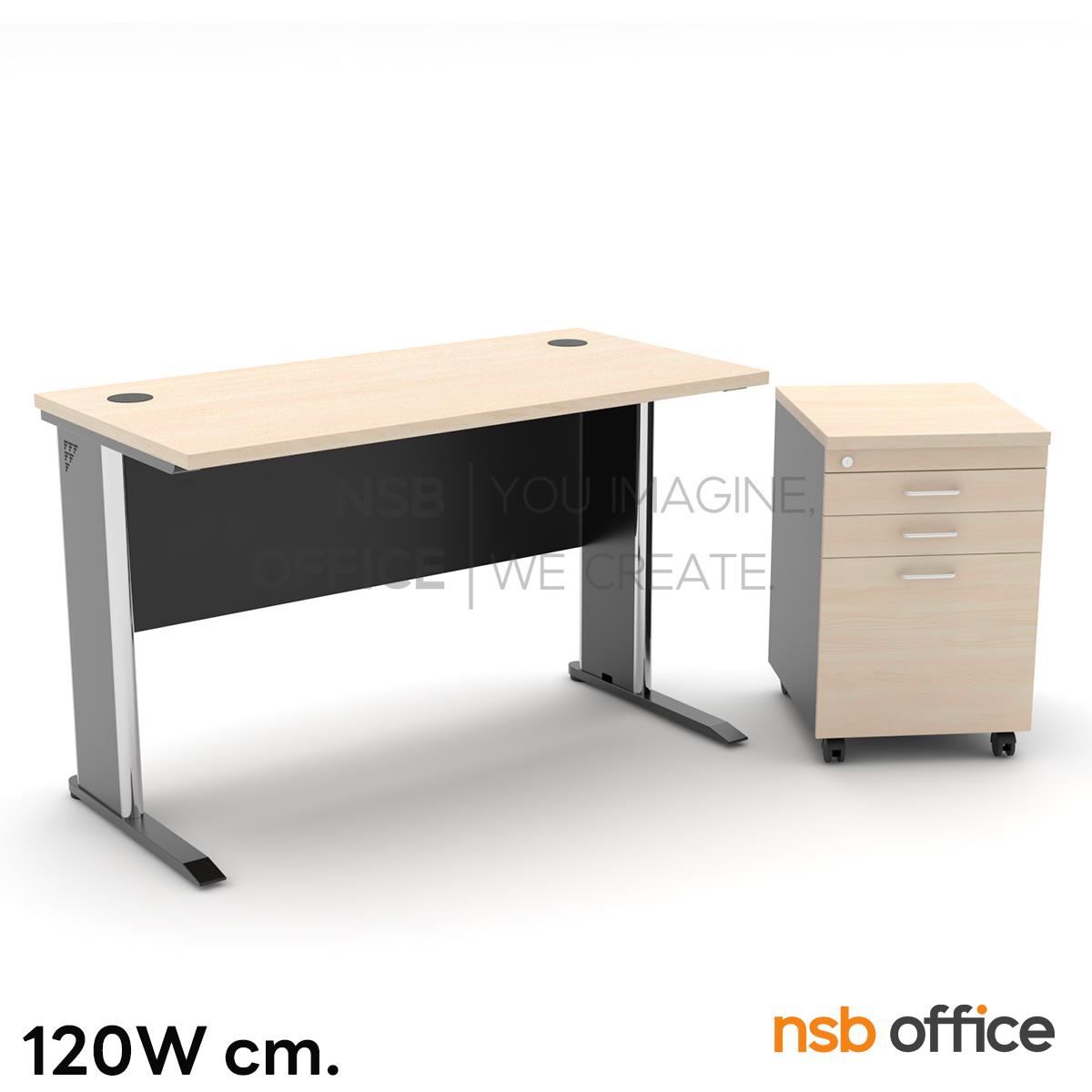 โต๊ะทำงาน รุ่น Laila (ไลล่า) ขนาด 120W ,150W cm.  พร้อมตู้ลิ้นชักล้อเลื่อน