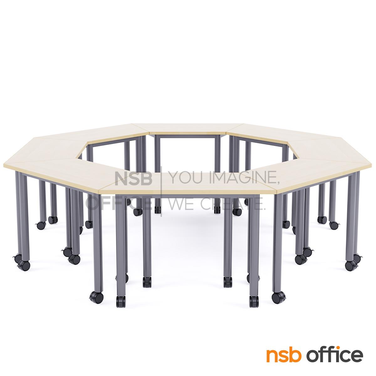 โต๊ะเรียนกิจกรรมทรงคางหมู รุ่น Octal 105, 120, 140W cm ล้อเลื่อน (สำหรับกลุ่ม 8 คน)