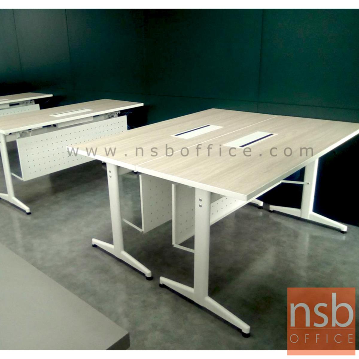 โต๊ะทำงาน รุ่น NAOMI (นาโอมิ) พร้อมบังโป๊เหล็ก ขาปุ่มปรับ