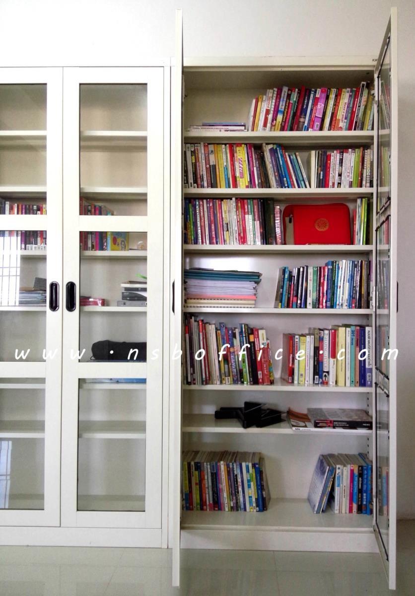  ตู้เอกสาร 2 บานเปิดกระจกสูง 200 cm.