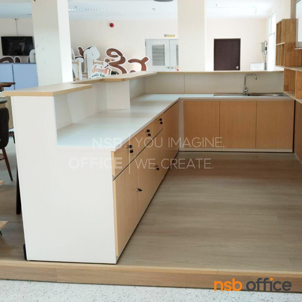 เคาน์เตอร์ขายกาแฟ รุ่น Trixxie (ทริกซี่) ขนาด 350W cm.  พร้อมอ่างซิงค์ 1 หลุม