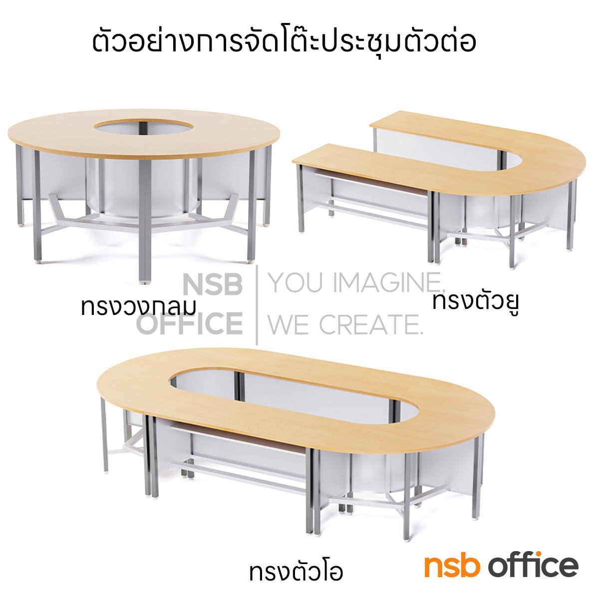 โต๊ะเข้ามุมทรงโค้ง รุ่น Bambalina (แบมบอลลิน่า) ขนาด R90 ,R120 cm.  เมลามีน โครงเหล็ก