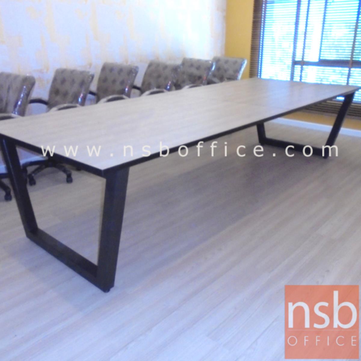 โต๊ะประชุมทรงสี่เหลี่ยม  ขนาด 200W, 240W, 300W, 360W, 400W cm.  ขาเหล็กทรงคางหมู