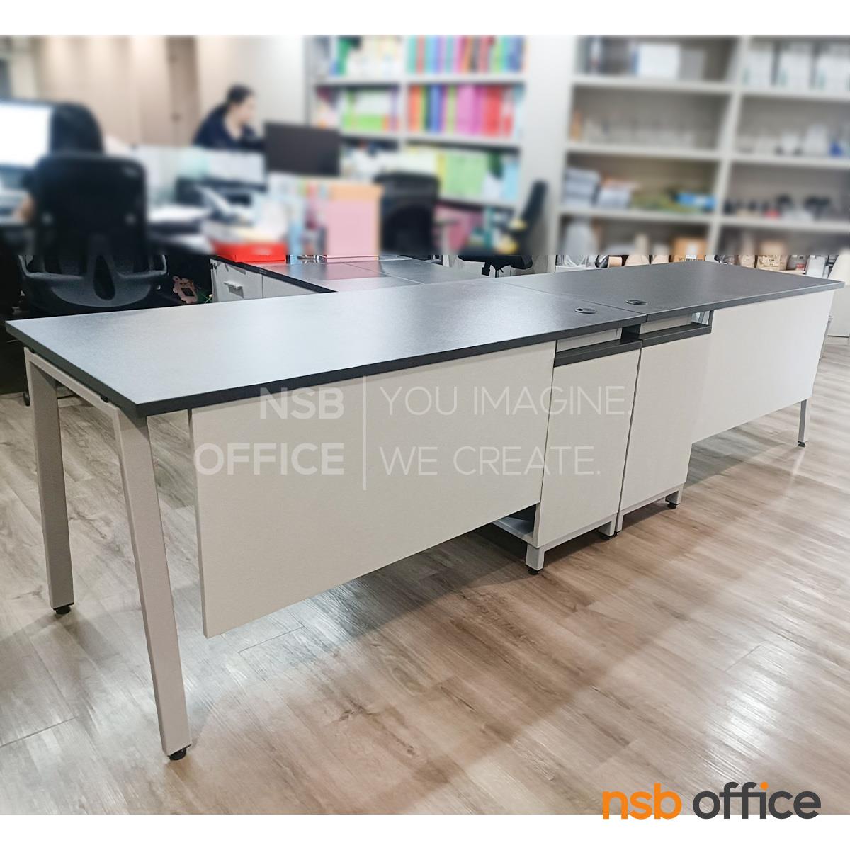 โต๊ะทำงานตัวแอล รุ่น Thorax (ทอแรกช์) ขนาด 150W cm. ขาเหล็ก