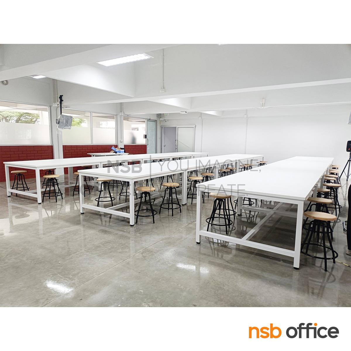 โต๊ะปฏิบัติการหน้าท็อปเมลามีน รุ่น Spectrum (สเปกตรัม) ขนาด 150W*120D cm.  ขาเหล็ก