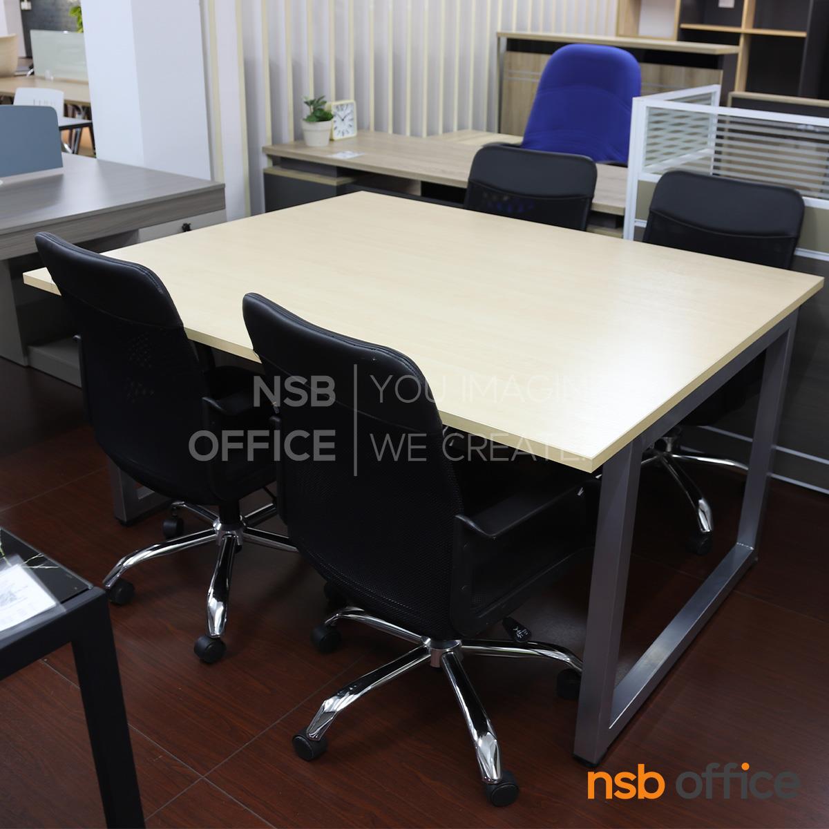 ชุดโต๊ะทำงาน 4 ที่นั่ง รุ่น Gobby (ก๊อบบี้) ขนาด 150W cm.  พร้อมเก้าอี้สำนักงานหลังเน็ต