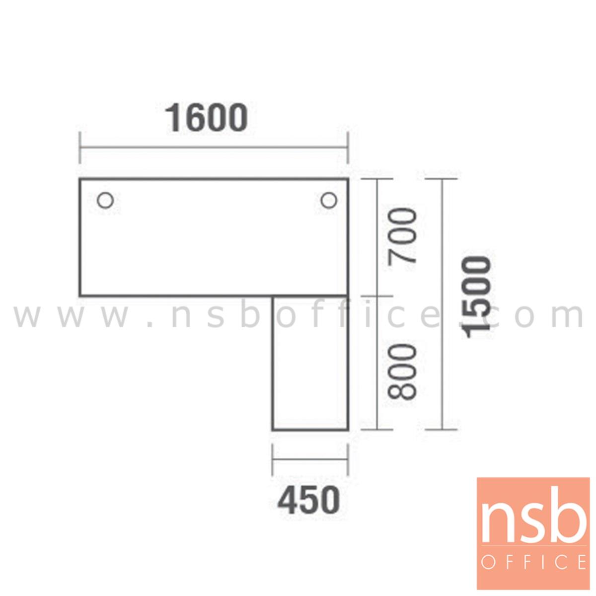 โต๊ะผู้บริหารตัวแอล รุ่น Burlington (เบอร์ลิงตัน) ขนาด 160W, 180W, 200W cm. ขาเหล็ก