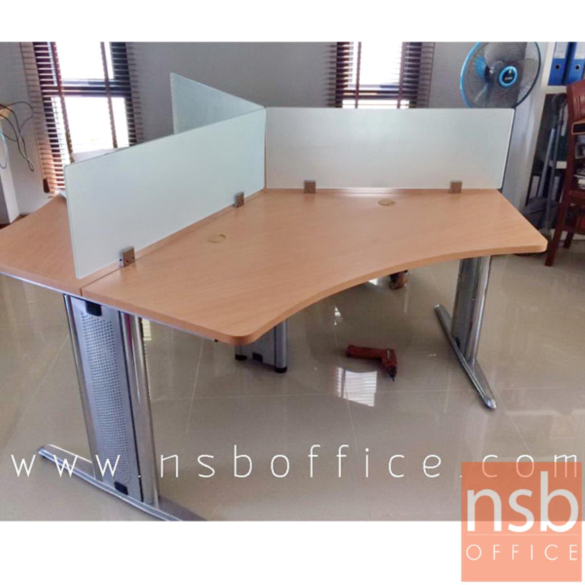 ชุดโต๊ะทำงานกลุ่ม 3 ที่นั่ง  รุ่น NSB-005 ขนาด 90W, 120W cm. พร้อมมินิสกรีน