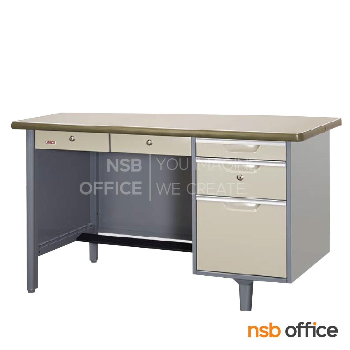 โต๊ะทำงานเหล็กหน้าพีวีซี 5 ลิ้นชัก   รุ่น DK-2654 1P , DK-3060 1P 