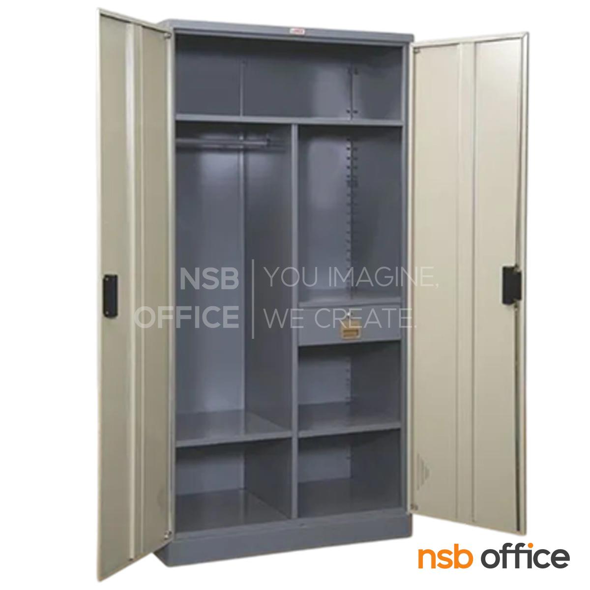 ตู้เสื้อผ้าเหล็ก 2 บานเปิด รุ่น WD-02  มีลิ้นชัก