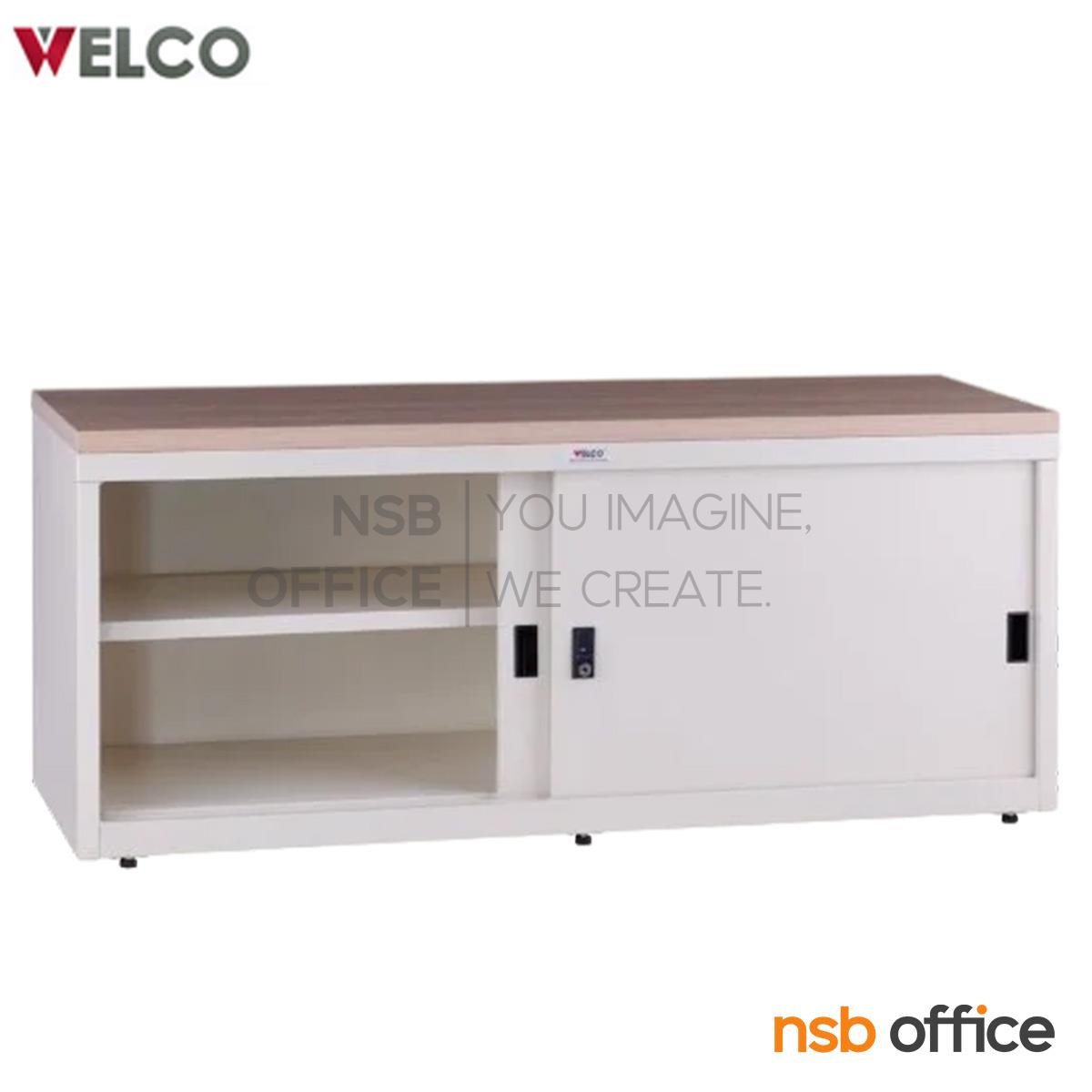 ตู้อเนกประสงค์บานเลื่อน หน้า Top ไม้ รุ่น WCAB11 ขนาด 120W*40D*50H cm. 