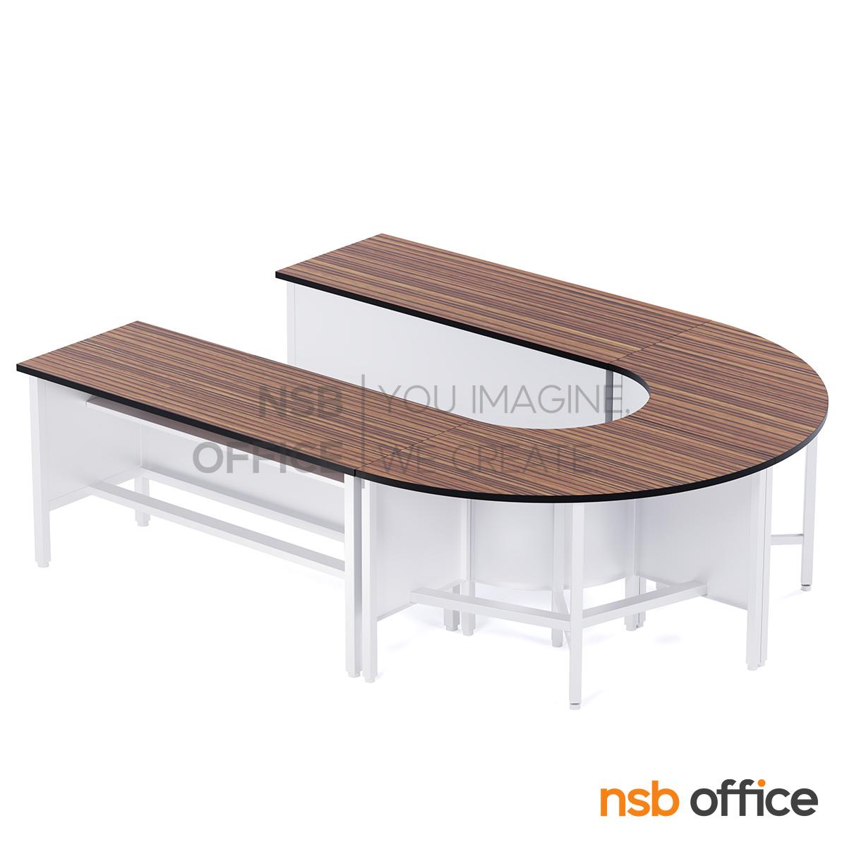 โต๊ะประชุมตัวต่อรูปตัวยู Top โฟเมก้า รุ่น Mascarpone (มาสคาโปน) ขนาด 240W*180D cm.  ขาเหล็ก