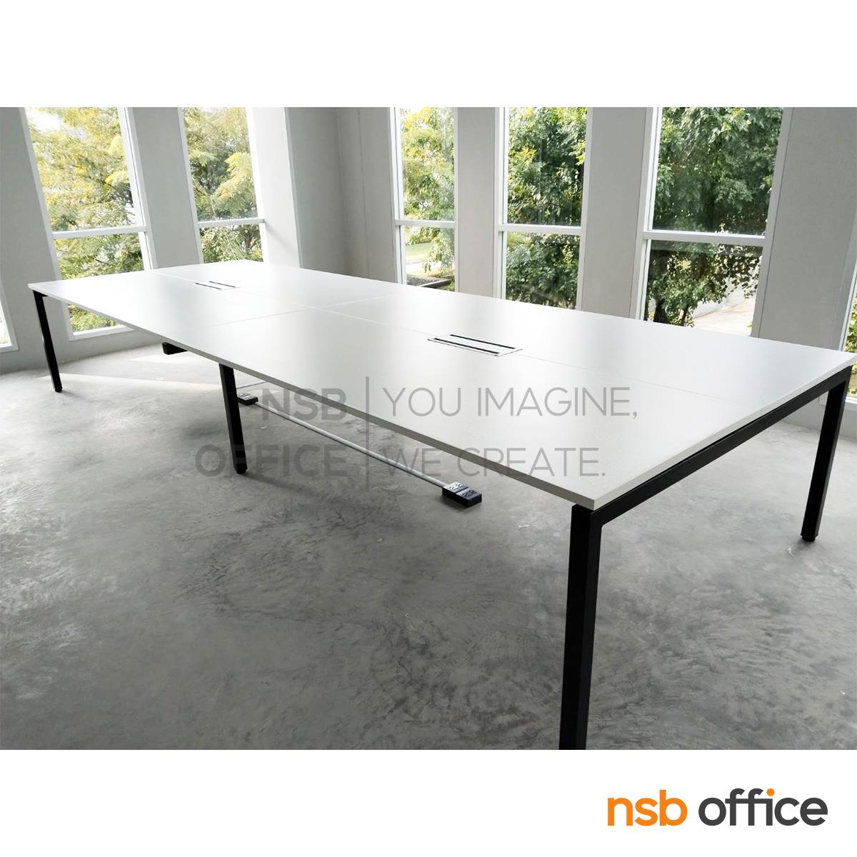 โต๊ะประชุมทรงสี่เหลี่ยม 150D cm. รุ่น NSB-SQ15  พร้อมรางไฟแบบสองทาง รหัส A24A006