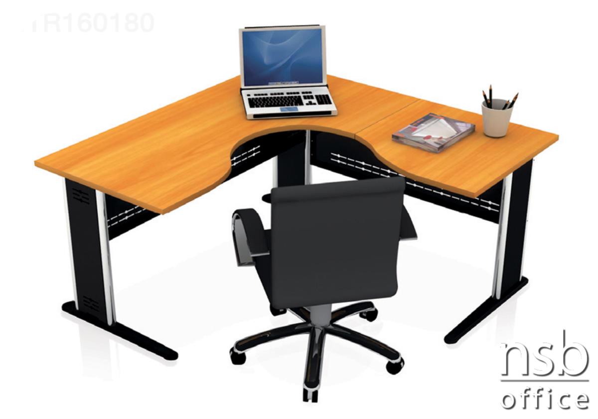  โต๊ะผู้บริหารตัวแอลหน้าโค้งเว้า 