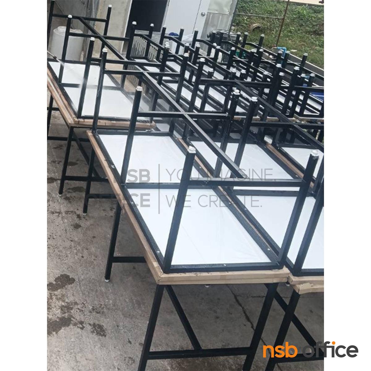 ชุดโต๊ะและเก้าอี้รับประทานอาหารหน้าโฟเมก้าขาว รุ่น Another (อโนเทอร์) ขนาด 120W ,150W ,180W cm.  โครงขาเหล็กดำ