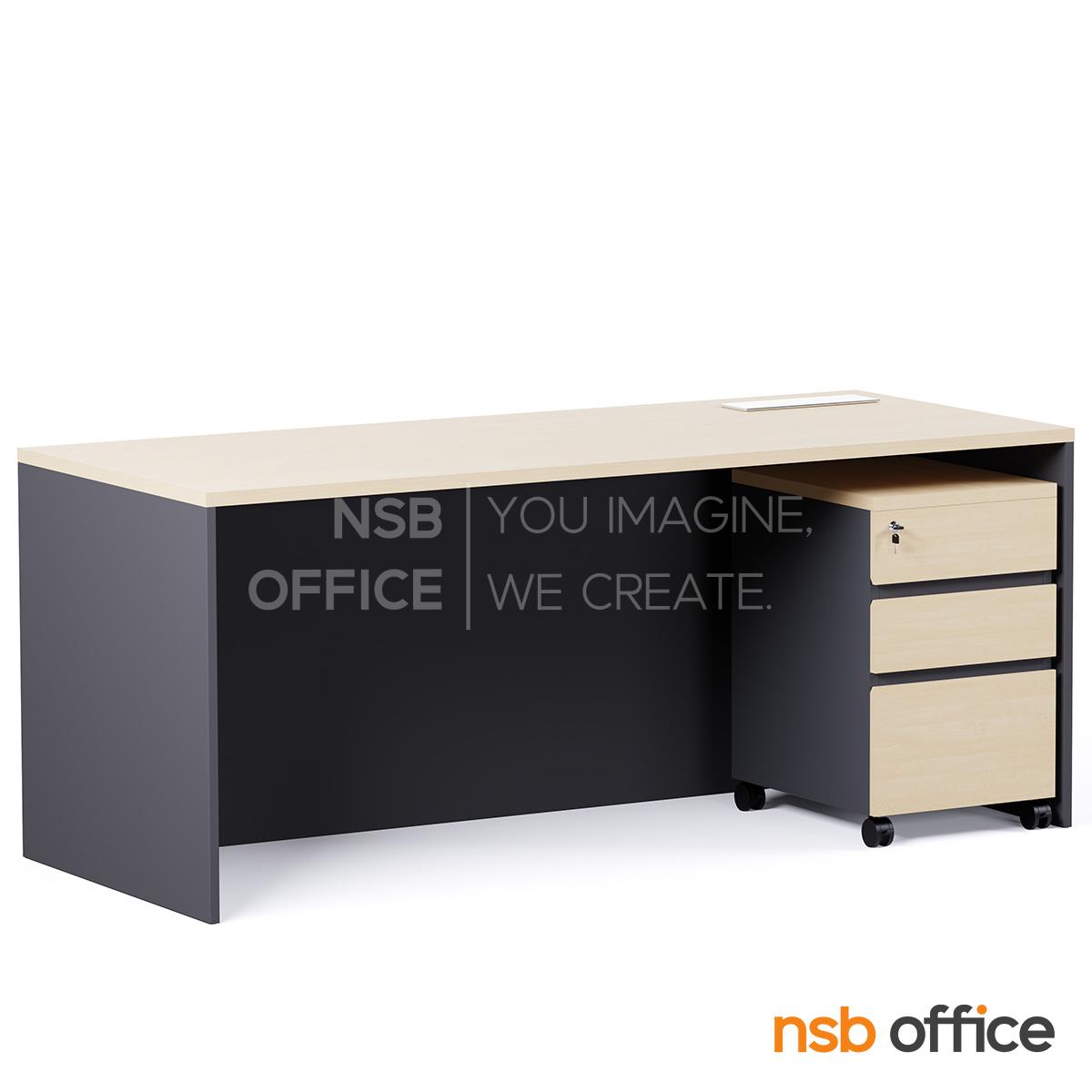 โต๊ะผู้บริหารตัวแอล รุ่น Capello (คาเพลโล่) ขนาด 180W cm.  พร้อมตู้ลิ้นชักล้อเลื่อน และป๊อปอัพ A24A078