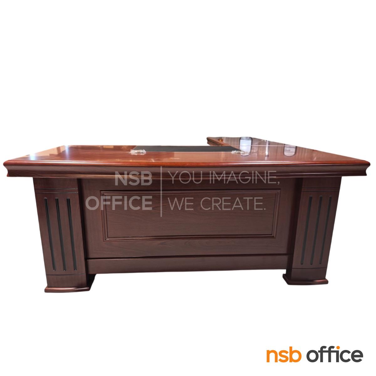 โต๊ะทำงานผู้บริหารตัวแอล รุ่น Auralux (ออราลักซ์) ขนาด 160W ,180W ,200W cm. พร้อมตู้ลิ้นชักและตู้ข้าง