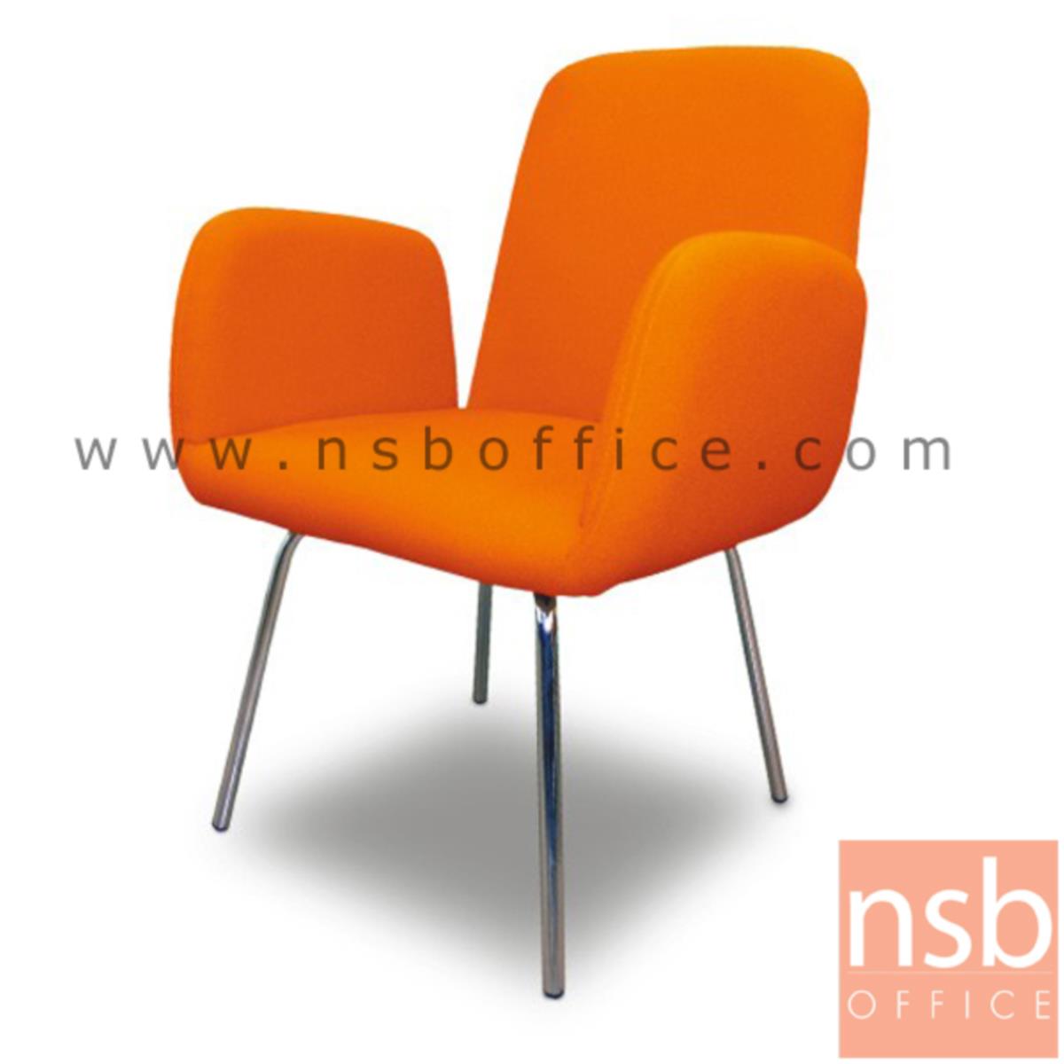 B22A014:เก้าอี้พักผ่อนหนังเทียม  รุ่น Knopfler (นอฟเลอร์) ขนาด 61W cm. ขาเหล็กชุบโครเมี่ยม