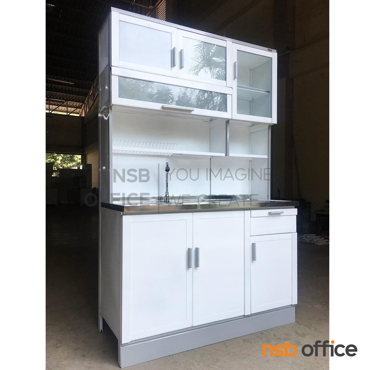  ตู้ครัวสูงอลูมิเนียม พร้อมอ่างซิงค์ รุ่น Pavaria (พาวาเรีย) ขนาด 120W* 54D* 190H cm 