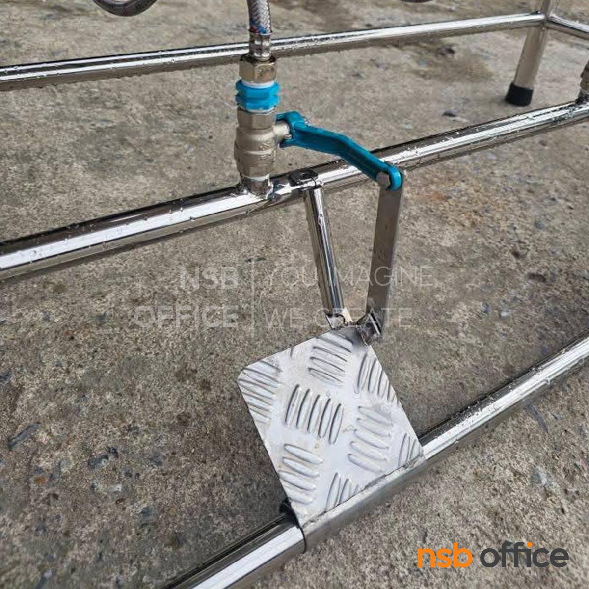 อ่างซิงค์สแตนเลส 1 หลุมยาว 3 ก็อก รุ่น Kansas (แคนซัส)  ระบบเท้าเหยียบ