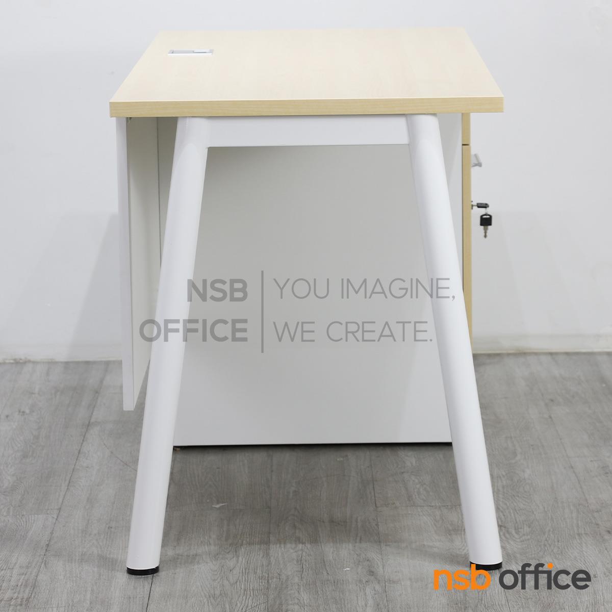 โต๊ะทำงาน 2 ลิ้นชัก รุ่น Jabassa (จาบัสซา) ขนาด 120W cm. บังตาไม้ ขาเหล็ก