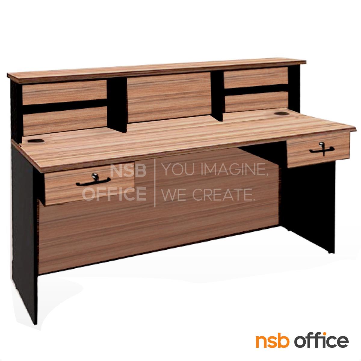 เคาน์เตอร์หน้าตรง 2 ลิ้นชัก รุ่น BCT-BDW-1160   ขนาด 160W cm. เมลามีน สีวอลนัทตัดดำ