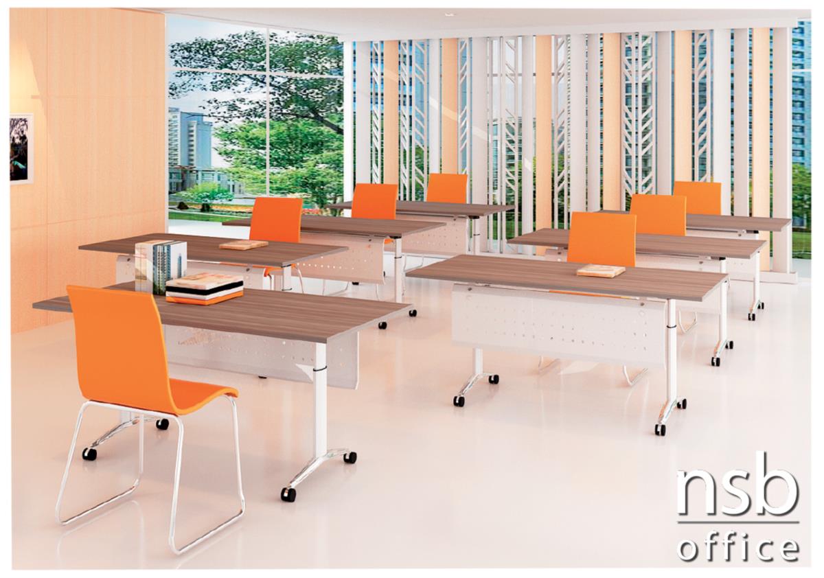 โต๊ะประชุมทรงสี่เหลี่ยม  รุ่น Quirinus 8 ,10 ที่นั่ง ขนาด 200W ,240W cm.  ขาเหล็กตัวที 