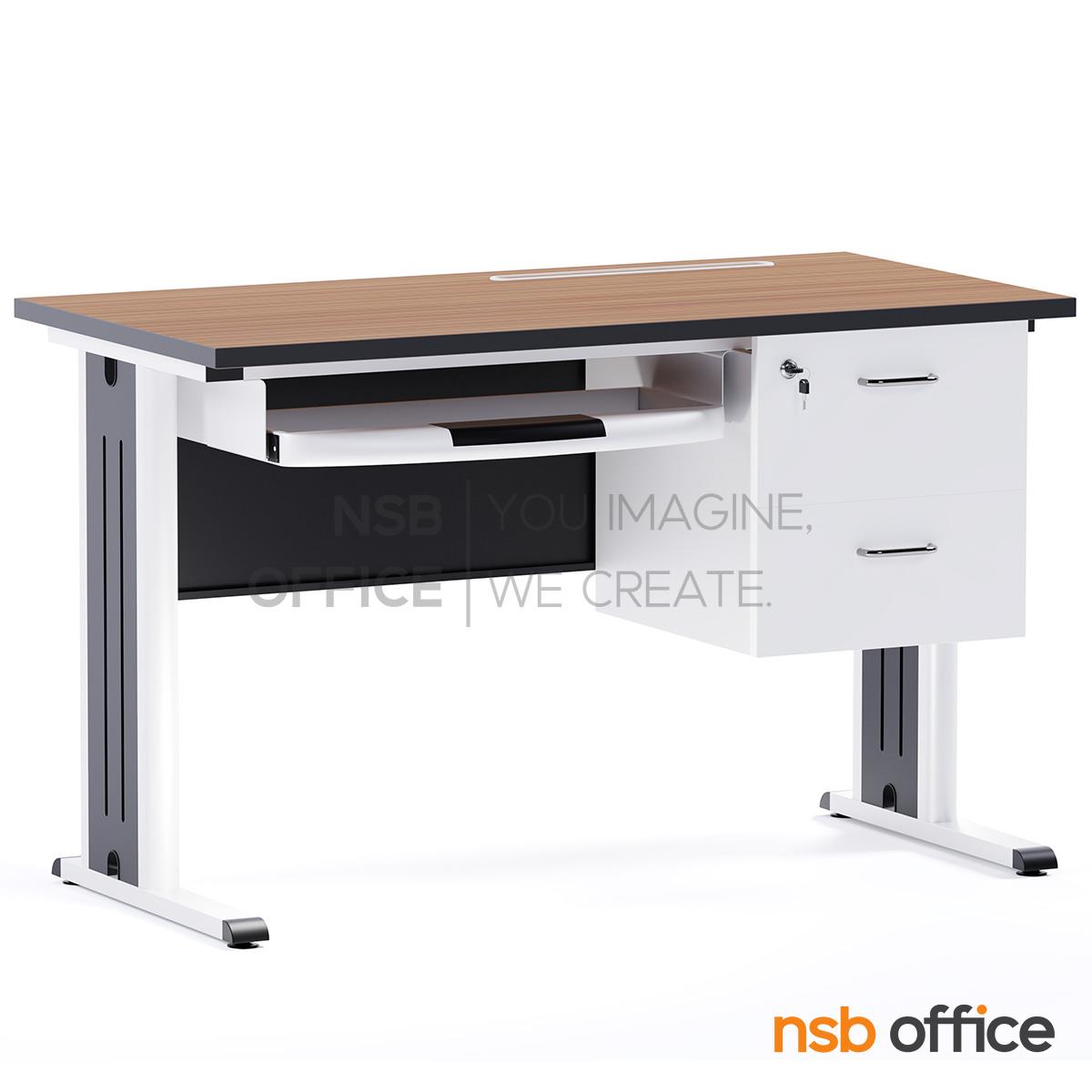 โต๊ะคอมพิวเตอร์ 2 ลิ้นชัก รุ่น Oritel (โอริเทล) ขนาด 120W cm.  ขาเหล็ก