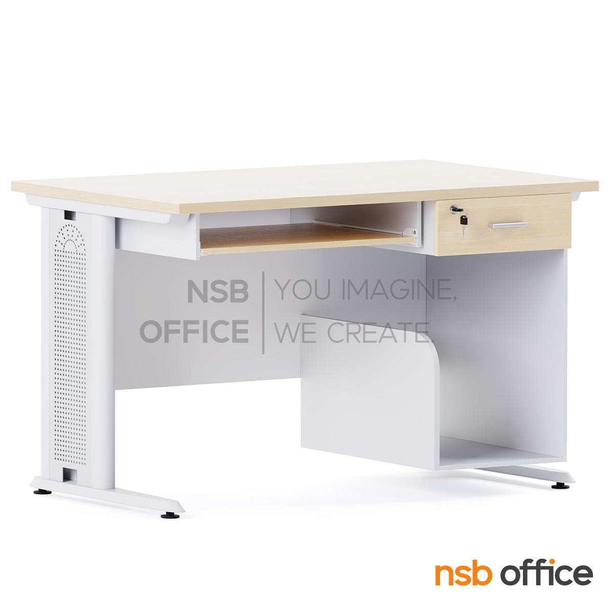 โต๊ะทำงาน 1 ลิ้นชัก 1 รางคีย์บอร์ด รุ่น Ulthor (อัลธอร์) ขนาด 120W ,150W cm. ขาเหล็กตัวแอล