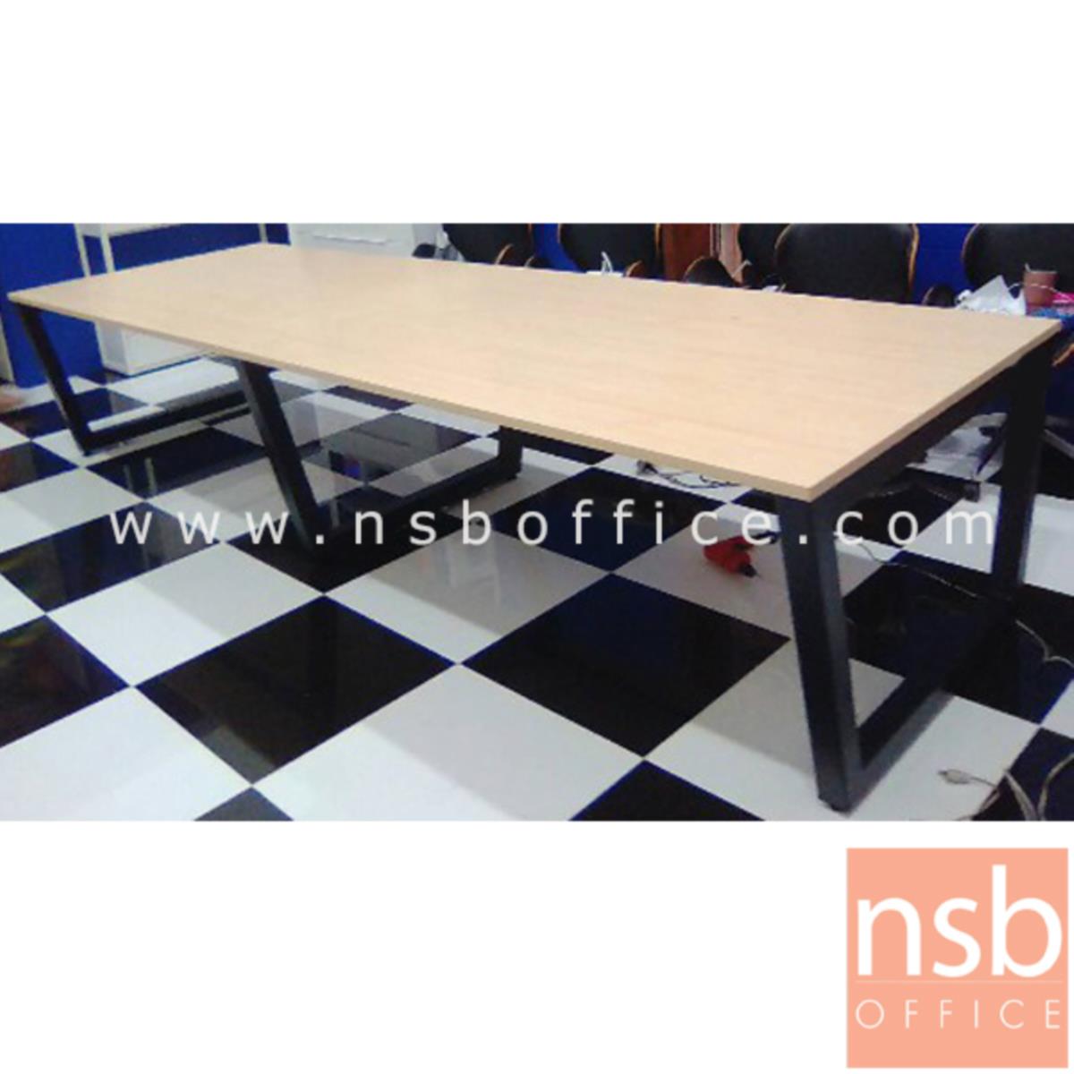 โต๊ะประชุมทรงสี่เหลี่ยม  ขนาด 200W, 240W, 300W, 360W, 400W cm.  ขาเหล็กทรงคางหมู