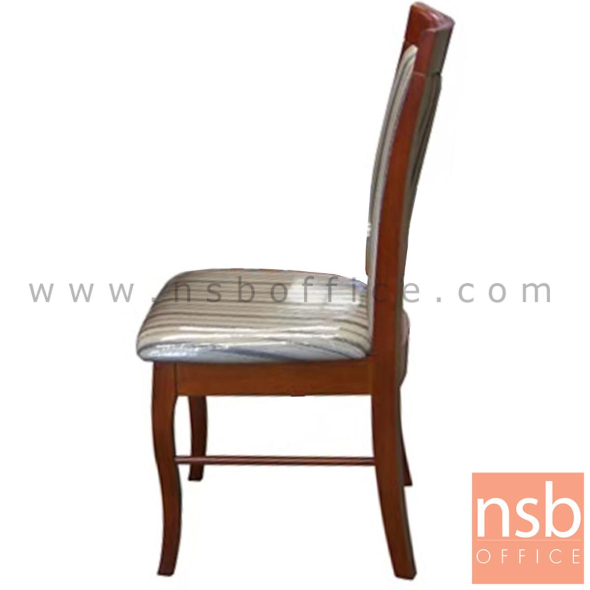 B22A157:ก้าอี้ไม้ที่นั่งหนังเทียม รุ่น STABLE  ขาไม้ สีน้ำตาลแดง