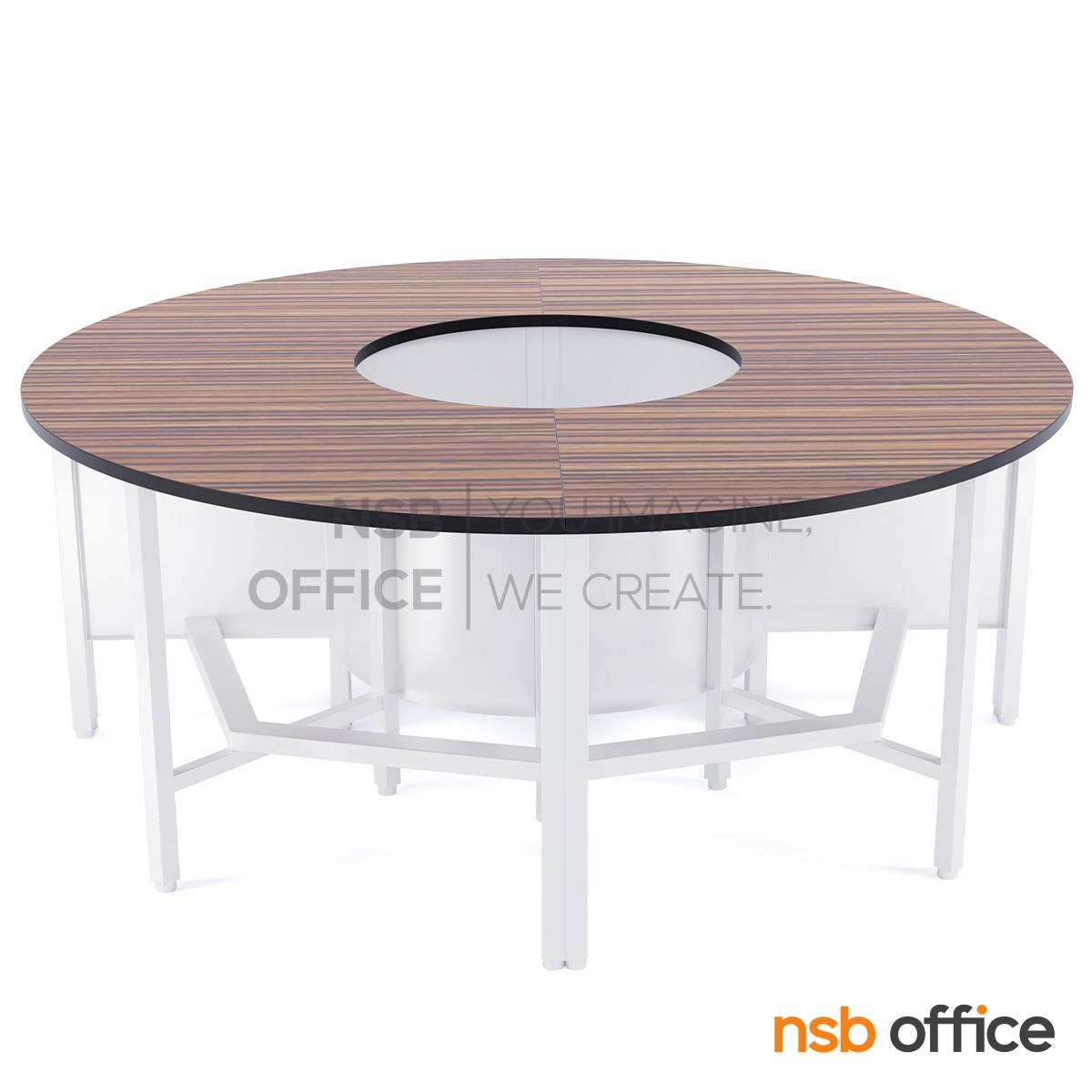 โต๊ะประชุมทรงวงกลม Top โฟเมก้า รุ่น Kelonex (เคโลเน็กซ์) ขนาด 180Di cm.  ขาเหล็ก