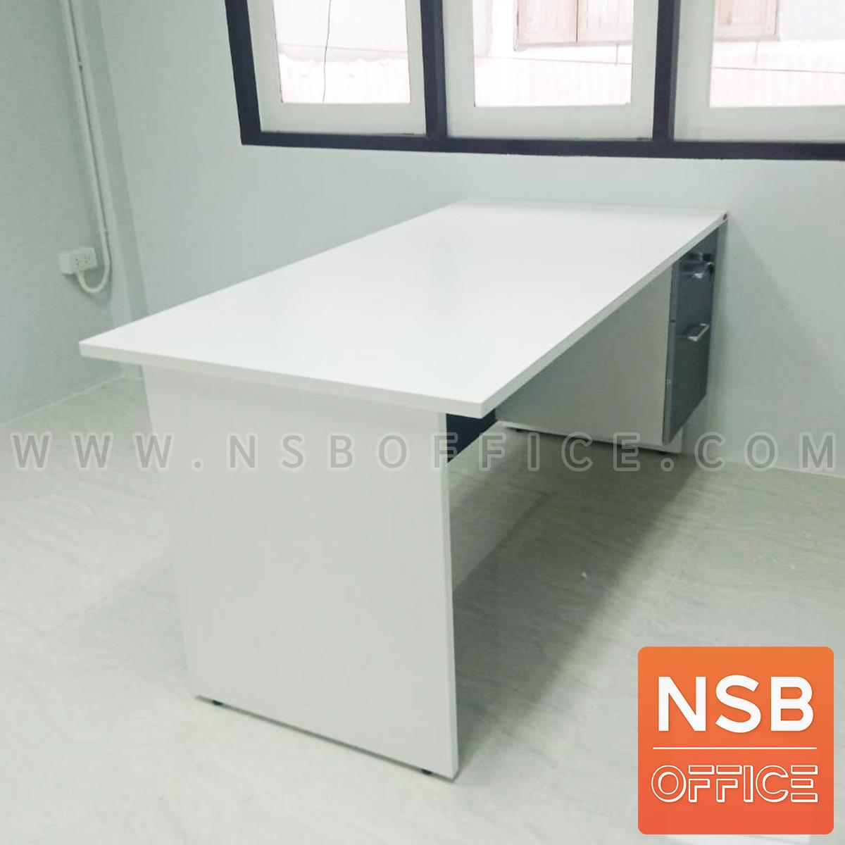 โต๊ะทำงาน 2 ลิ้นชัก รุ่น BeemBox (บีมบ็อกซ์) ขนาด 120W*60D ,160W*80D cm. เมลามีน สีเวงเก้-ขาว
