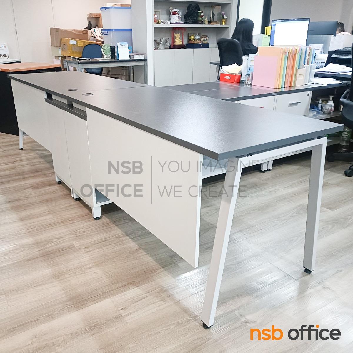โต๊ะทำงานตัวแอล รุ่น Thorax (ทอแรกช์) ขนาด 150W cm. ขาเหล็ก