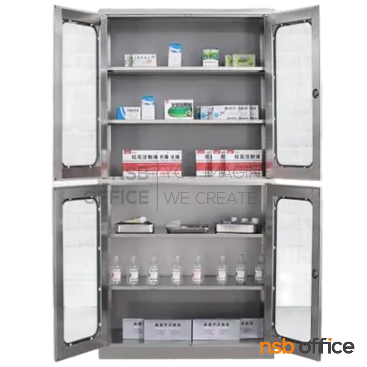 ตู้เก็บของสแตนเลส เกรด 304 รุ่น Jenkins (เจนกินส์)  บานเปิดกระจก