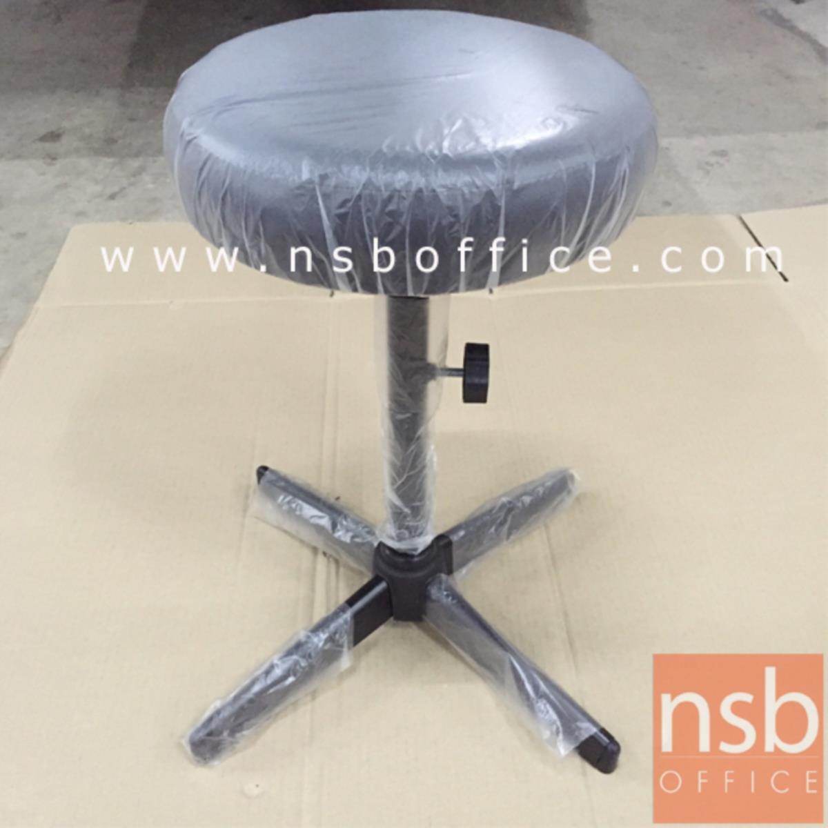 เก้าอี้บาร์สตูลที่นั่งกลม รุ่น Norabel (นอร่าเบล) ขนาด 30.5Di*49H cm. ขาเหล็กพ่นดำ 4 แฉก