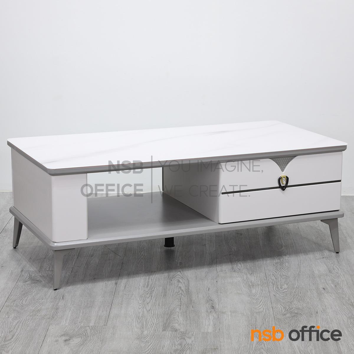 โต๊ะกลางหน้ากระจก รุ่น Allida (อัลลิดา) ขนาด 120W cm. ขาเหล็ก