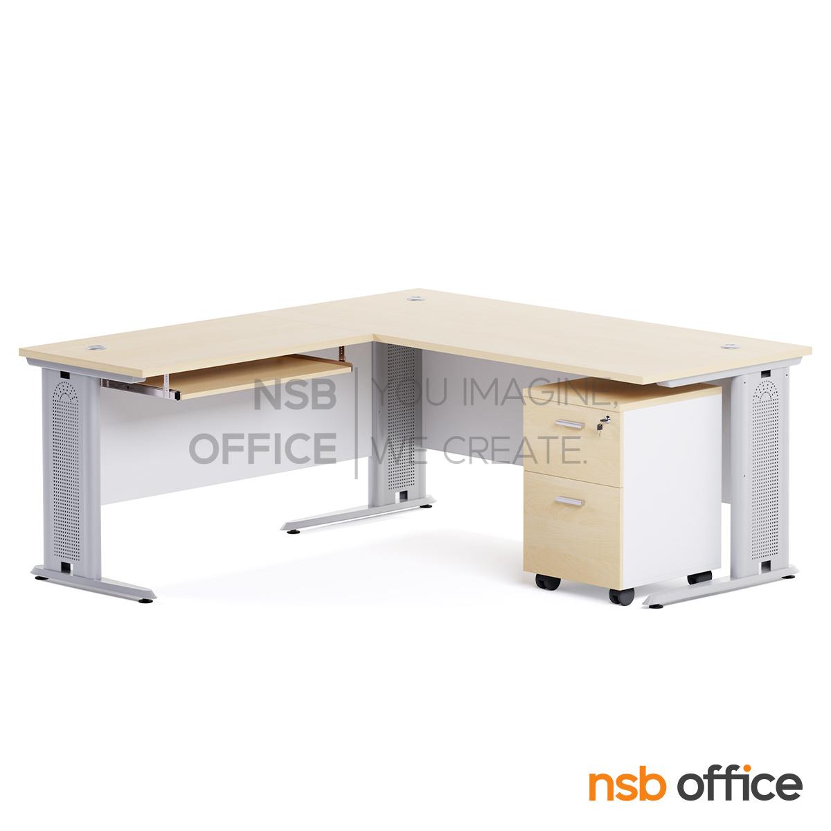 โต๊ะทำงานตัวแอล  รุ่น Gento (เก็นโต้) ขนาด 180W1*180W2 cm. ขาเหล็ก