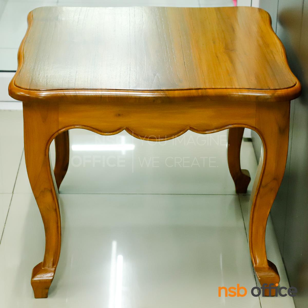 B13A353:โต๊ะไม้สักขาสิงห์ รุ่น Singha (สิงหา)  ขนาด 60W*49.5H cm. 