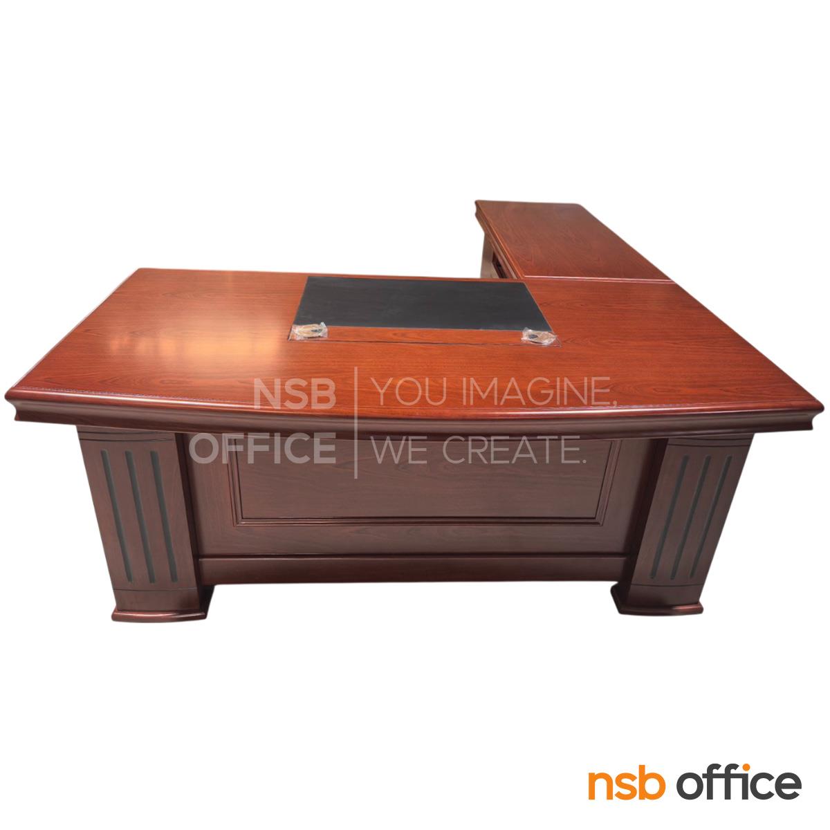 โต๊ะทำงานผู้บริหารตัวแอล รุ่น Auralux (ออราลักซ์) ขนาด 160W ,180W ,200W cm. พร้อมตู้ลิ้นชักและตู้ข้าง