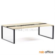 A05A148-1:โต๊ะประชุมทรงสี่เหลี่ยม มีคาดกลาง   ขนาด 240W cm. พร้อมป็อบอัพรุ่น A24A047-2 ขาเหล็กเหลี่ยม