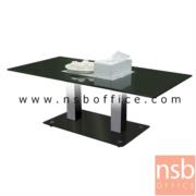 B13A192-1:โต๊ะกลางกระจก รุ่น Baird (เบร์ด)  ขนาด 120W cm. โครงสแตนเลสเงา (กระจกดำ)  