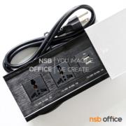 A24A076-3:ป๊อปอัพฝาสไลด์ 2 Power 2 USB (Type A) รุ่น Connella (คอนเนลล่า)  สีเงิน (มีฝาครอบปิดด้านล่าง) มีสายปลั๊กไฟ
