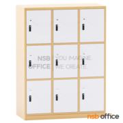 C13A017-2:ตู้ล็อกเกอร์ไม้ 9 ประตู รุ่น Macfalan (แมกฟาลัน)  ขนาด 90W*120H cm. พร้อมกุญแจล็อกรหัส