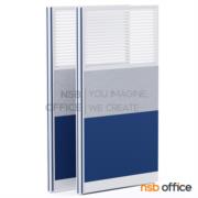 P01A065-3:พาร์ทิชั่นแบบครึ่งทึบครึ่งกระจกขัดลายสี Two Tone   (ขนาด 90W cm.) แบบไม่มีกล่องร้อยสายไฟ 