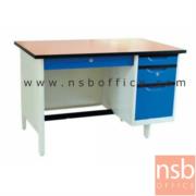 E07A051-3:โต๊ะทำงานเหล็กหน้า TOP ไม้เมลามีน 4 ลิ้นชัก รุ่น EL-TW  ขนาด 4 ฟุต 122W*75H cm. 