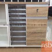 A21A012:ตู้เอกสาร สูง 75 cm.  รุ่น Obsession   เมลามีน สีเนเจอร์ทีค-ขาว 