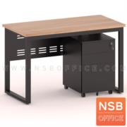 A10A092-2:โต๊ะทำงาน บังตาเหล็ก รุ่น Aaron (อาร์รอน)   150W*60D cm. (สีดำ) พร้อมตู้ลิ้นชักล้อเลื่อน