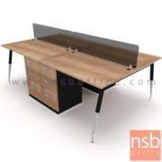 A04A164-2:ชุดโต๊ะทำงานกลุ่ม    ขนาด 240W cm. 4 ที่นั่ง ขาปลายเรียว (ลิ้นชักหน้าบานมาตรฐาน) 