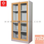 E07A033:ตู้เอกสารเหล็ก 2 บานเปิดกระจก  รุ่น KWG-183  ขนาด 91.4W*183H cm. มือจับบิด (สีสัน)